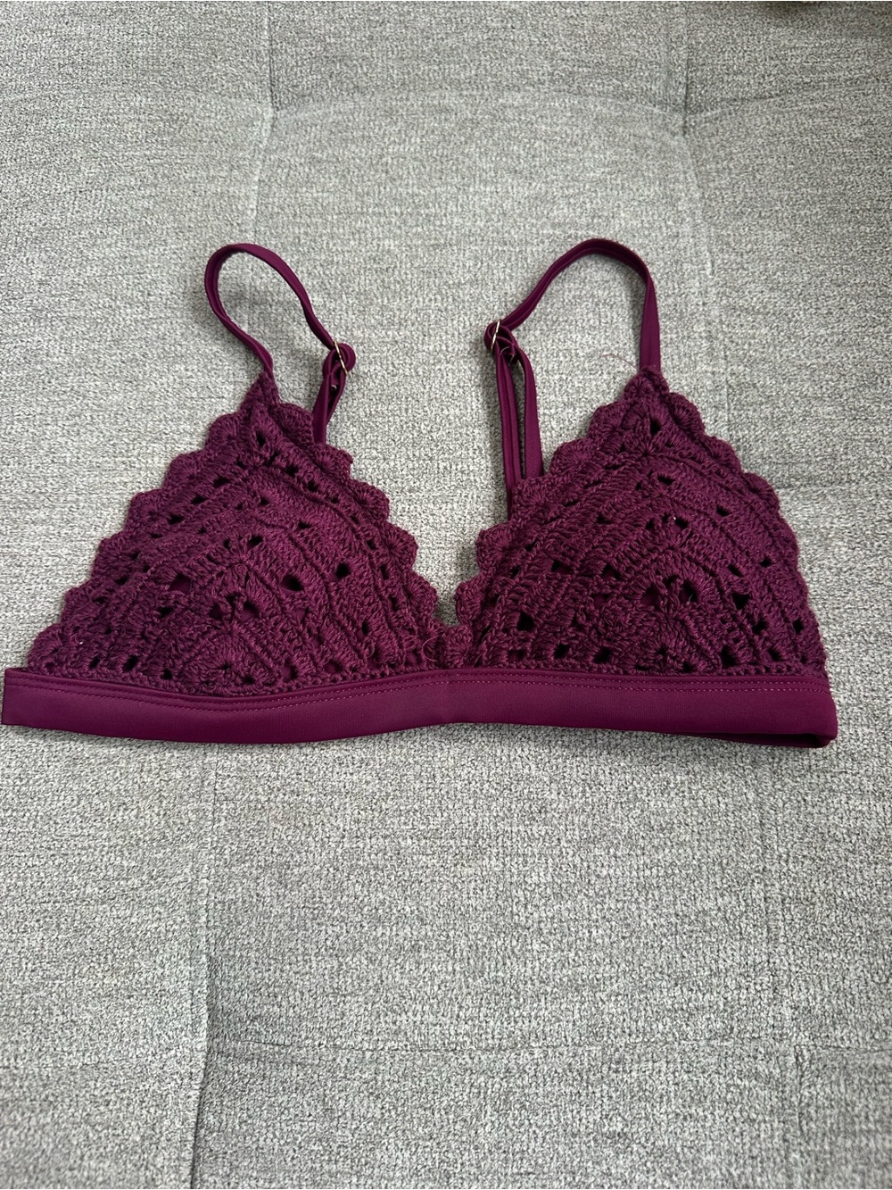 Xhilaration Crochet Bikini Top in Plum